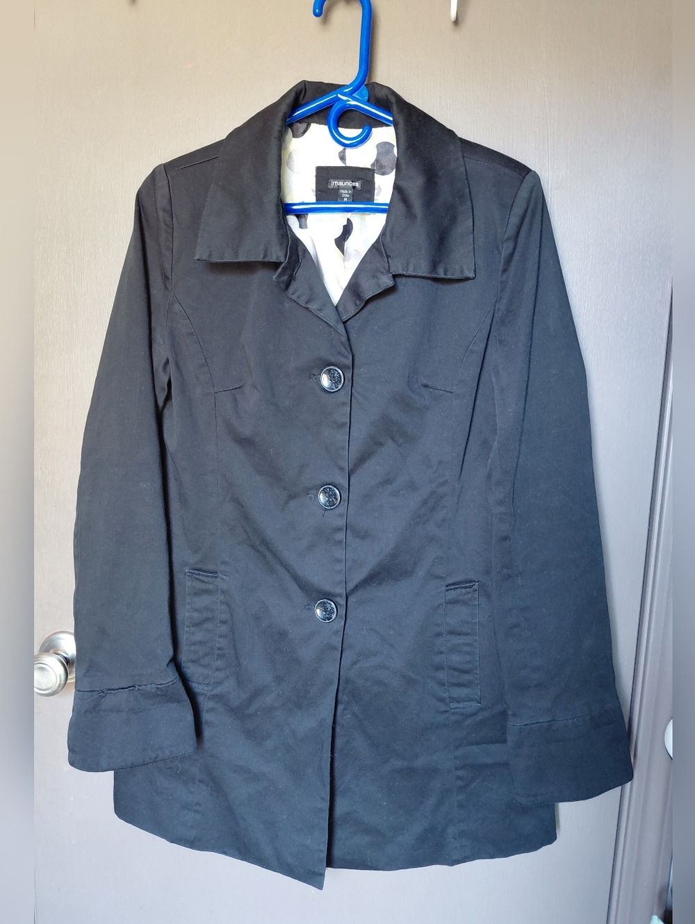 Maurices Black Single-Breasted Trench Coat